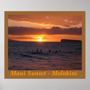 Maui Sunset at Little Beach Poster