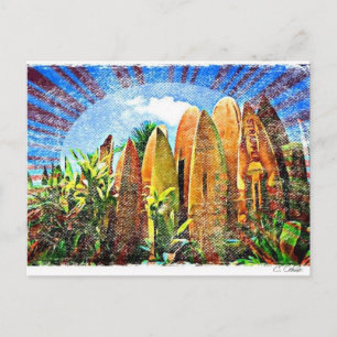 Maui Surfboard fence Postcard
