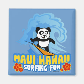 Maui Surfing Panda Magnet