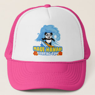 Maui Surfing Panda Trucker Hat