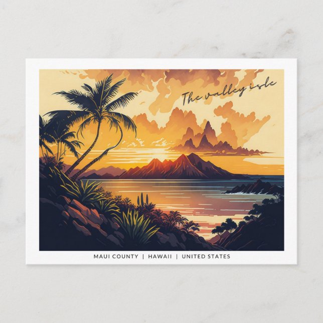 Maui - The Valley Isle Postcard (Front)