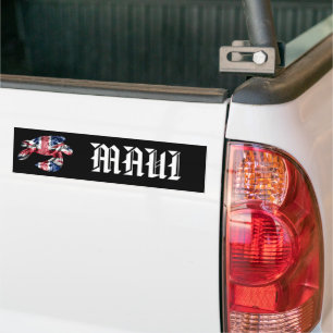 MAUI - Tribal Honu HIFlag Bumper Sticker