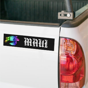MAUI - Tribal Honu Rainbow Bumper Sticker