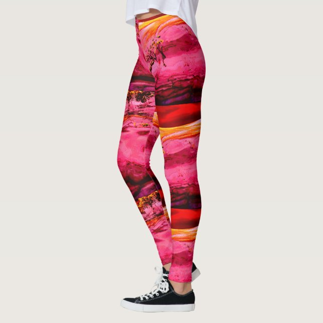 Maui waves Thunder_Cove pink/red Leggings (Left)