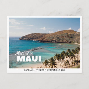 Maui Wedding QR Code Beach Save the Date Postcard