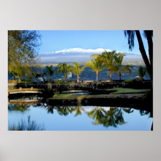 Mauna Kea avec affiche sur la neige