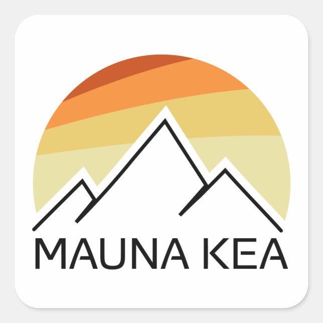 Mauna Kea Hawaii Retro Square Sticker (Front)