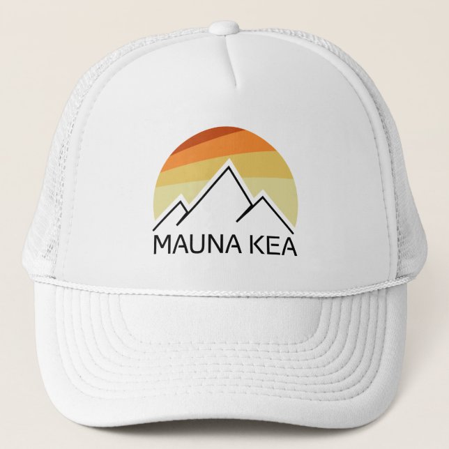 Mauna Kea Hawaii Retro Trucker Hat (Front)