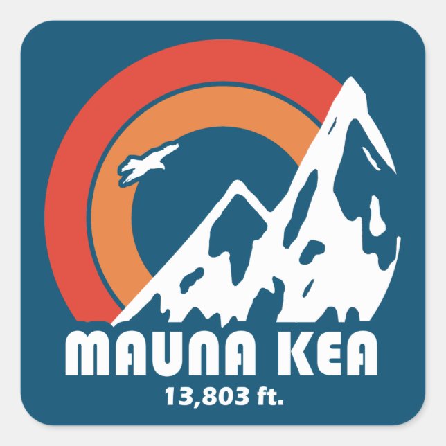 Mauna Kea Hawaii Sun Eagle Square Sticker (Front)