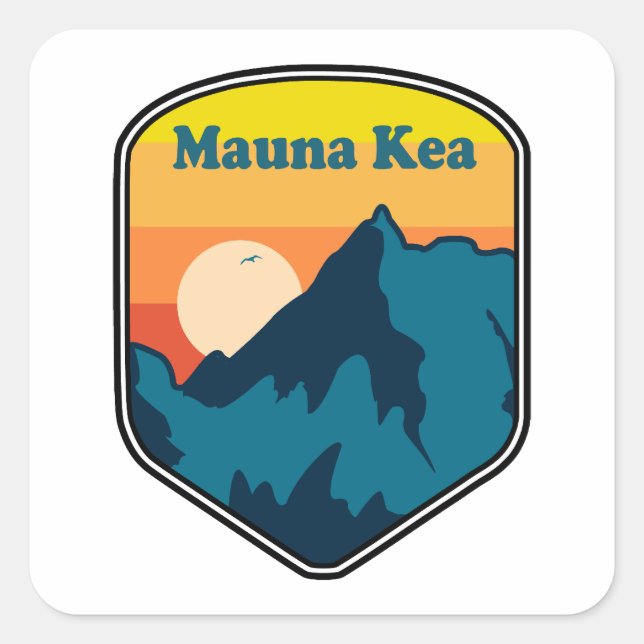 Mauna Kea Hawaii Sunrise Square Sticker (Front)