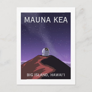 Mauna Kea Observatory Starry Sky Retro Poster Postcard