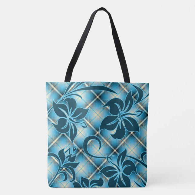 Mauna Loa Hawaii Hibiscus Plaid Beach Sac (Devant)