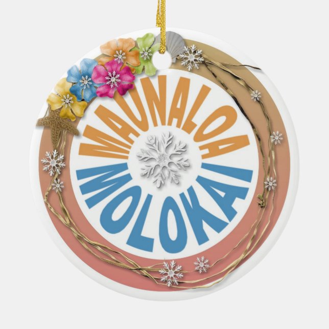 Maunaloa Molokai Hawaii hibiscus fête ornement (Dos)
