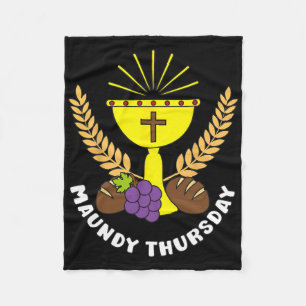 Maundy Thursday Holy Week Easter Christian Cross J Fleece Blanket
