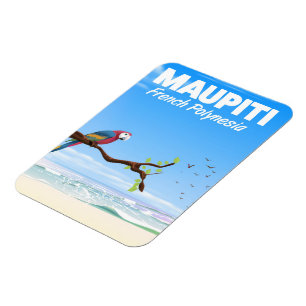 Maupiti French polynesia travel poster Magnet