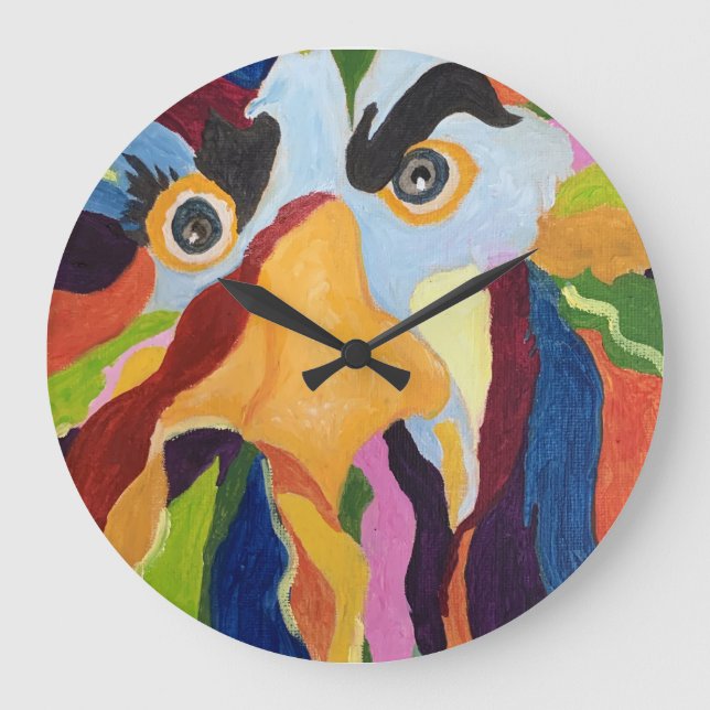 Maurice Angry Rooster Wall Clock (Front)