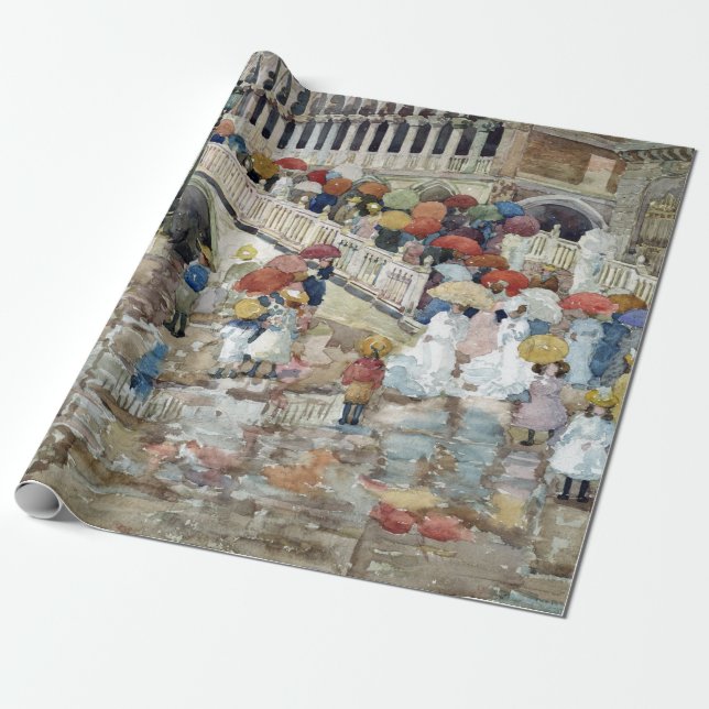 Maurice Brazil Prendergast Umbrellas in the Rain Wrapping Paper (Unrolled)