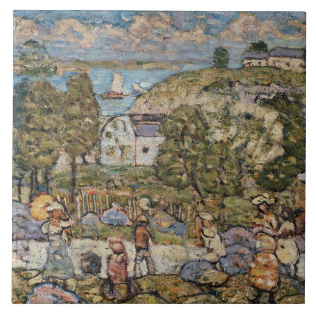 Maurice Prendergast - Landscape Near Nahant Tile (Front)