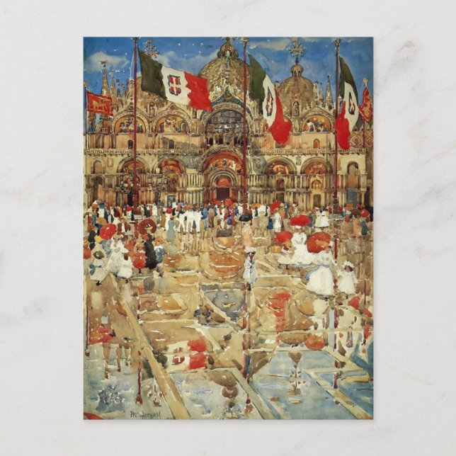 Maurice Prendergast- Splash of Sunshine and Rain Postcard (Front)