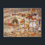 Maurice Prendergast- Umbrellas in the Rain Postcard<br><div class="desc">This Impressionism genre masterpiece titled, Umbrellas in the Rain is made by the famous painter, Maurice Prendergast using watercolor on paper in 1899. Prendergast returned to Boston in 1895 and worked mainly in watercolor and monotyping. A trip to Venice in 1898 exposed him to the genre scenes of Vittore Carpaccio...</div>