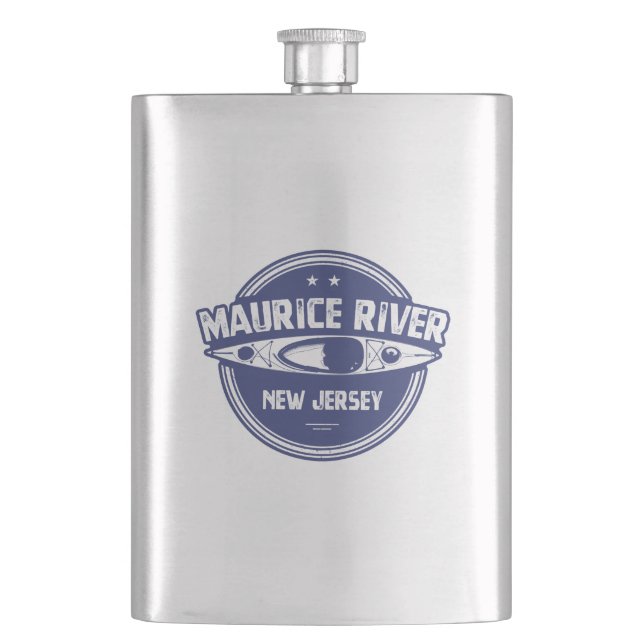 Maurice River New Jersey Kayaking Hip Flask (Front)