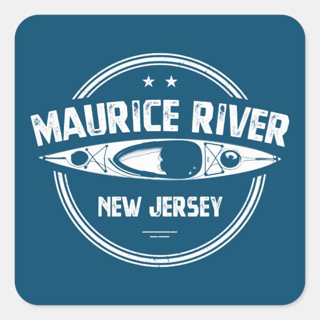 Maurice River New Jersey Kayaking Square Sticker (Front)
