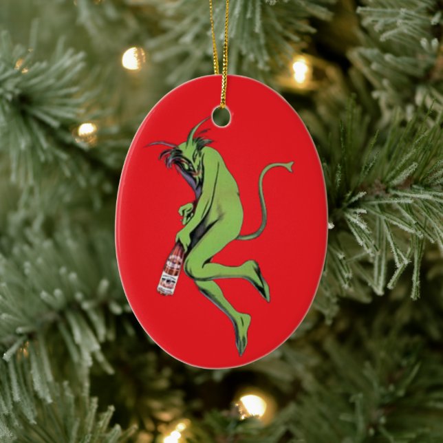 Maurin Quina Green Devil Ceramic Ornament (Tree)