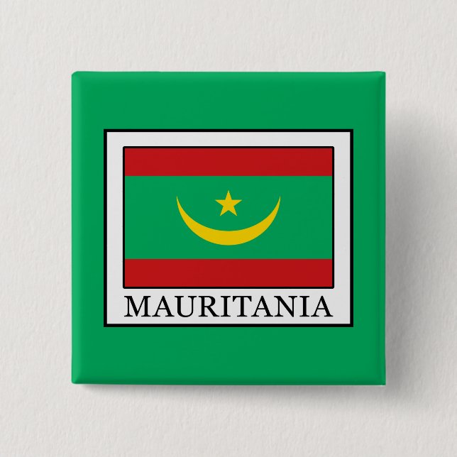 Mauritania 2 Inch Square Button (Front)