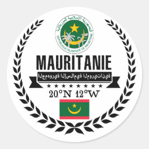 Mauritania Classic Round Sticker