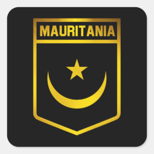 Mauritania Emblem Square Sticker