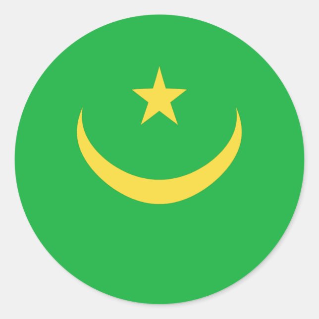 Mauritania Fisheye Flag Sticker (Front)