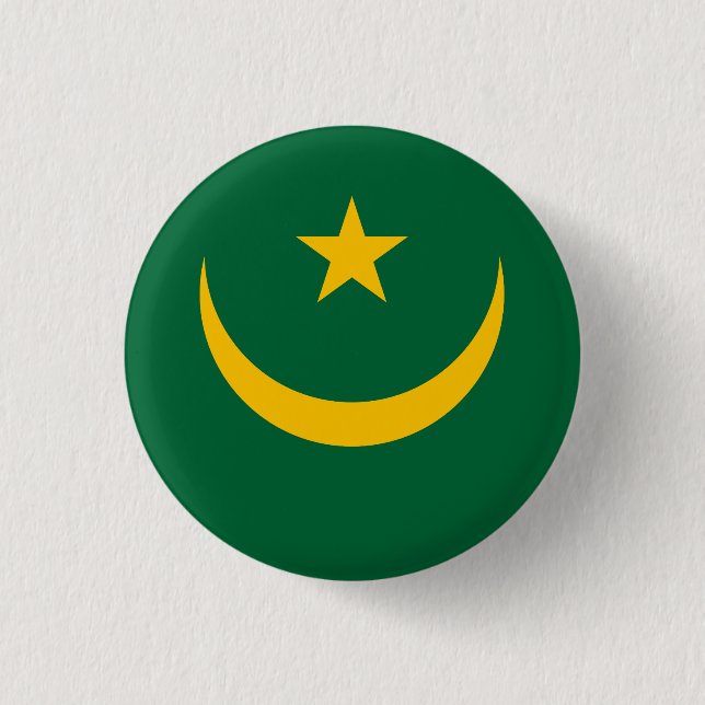 Mauritania Flag 1 Inch Round Button (Front)
