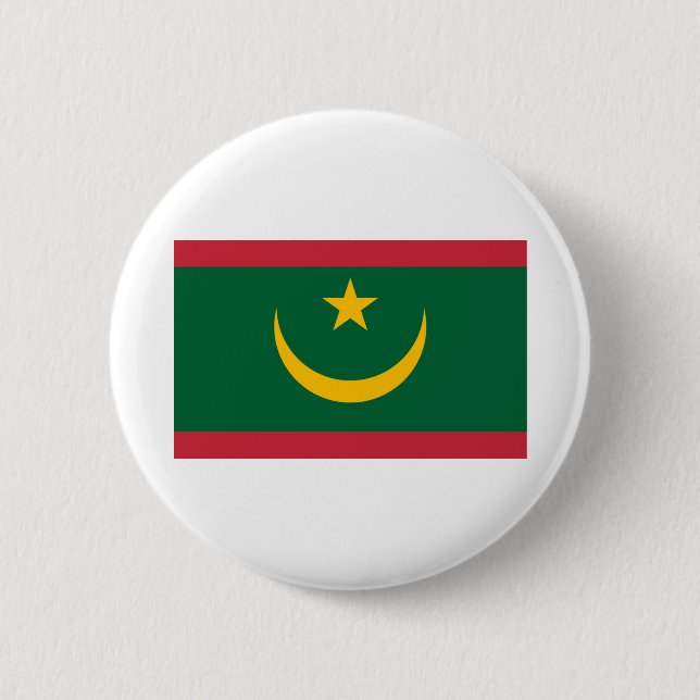 Mauritania Flag 2 Inch Round Button (Front)