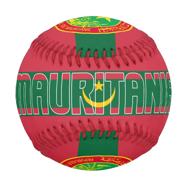Mauritania Flag and Coat of Arms Patriotic Baseball (Front)