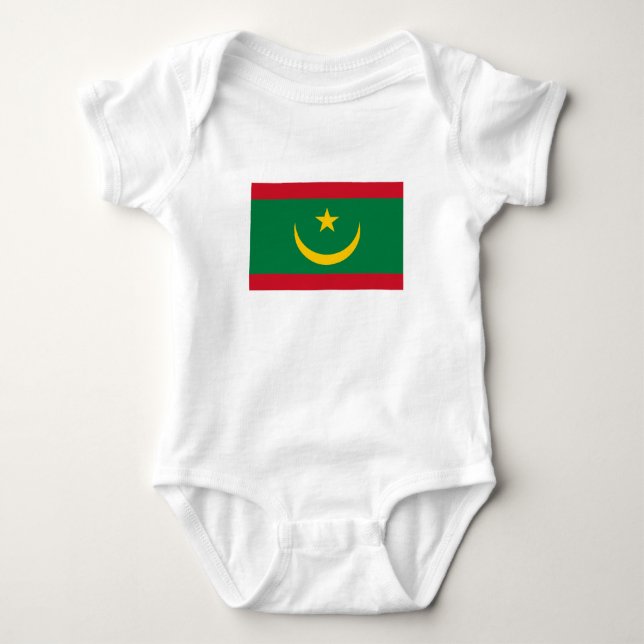 Mauritania Flag Baby Bodysuit (Front)