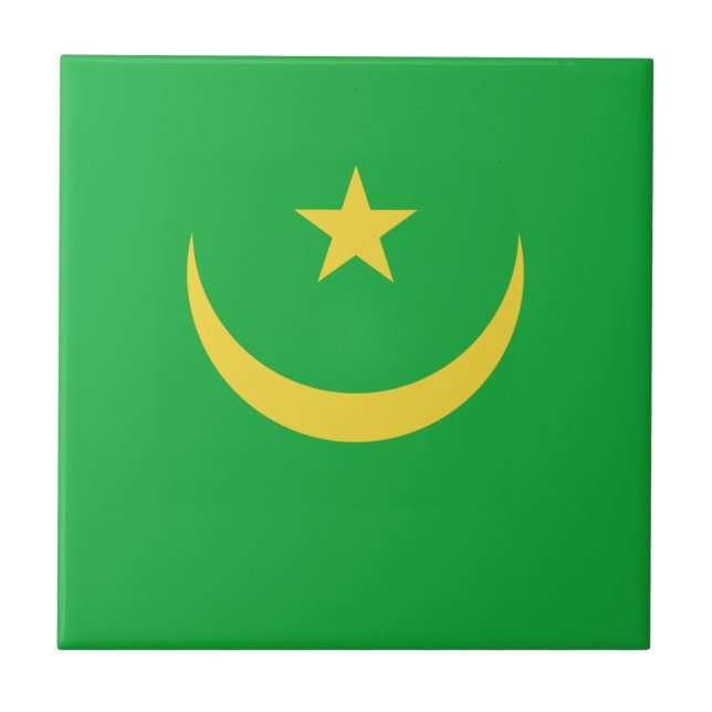 Mauritania Flag Ceramic Tile (Front)