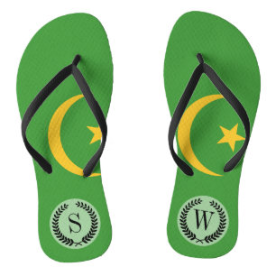 Mauritania Flag Flip Flops