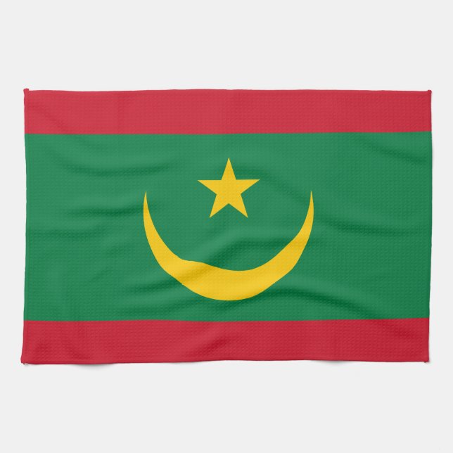 Mauritania Flag Kitchen Towel (Horizontal)