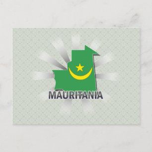 Mauritania Flag Map 2.0 Postcard