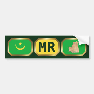 Mauritania Flag Map Code Bumper Sticker