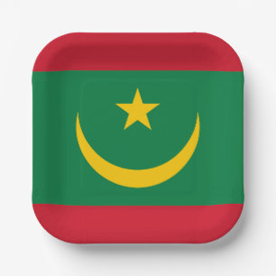 Mauritania Flag Paper Plate