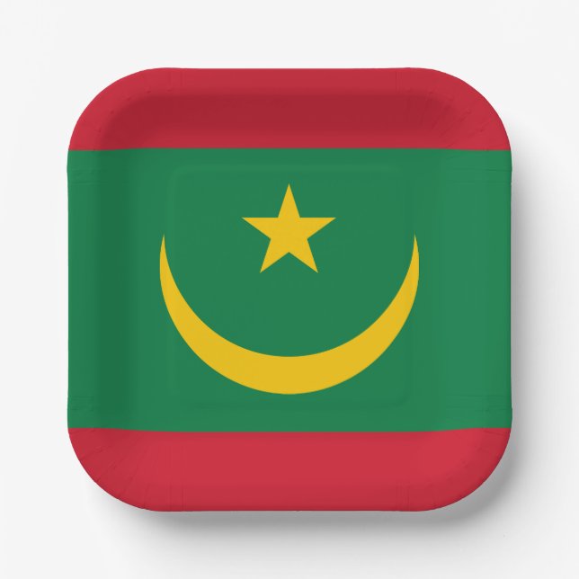 Mauritania Flag Paper Plate (Front)