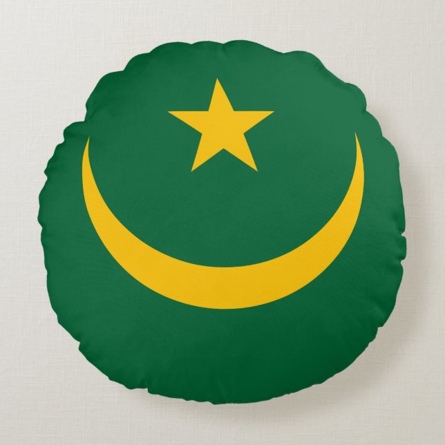 Mauritania Flag Round Pillow (Front)