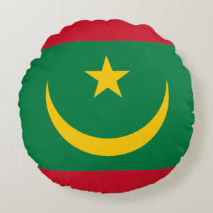 Mauritania Flag Round Pillow