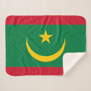 Mauritania Flag Sherpa Blanket