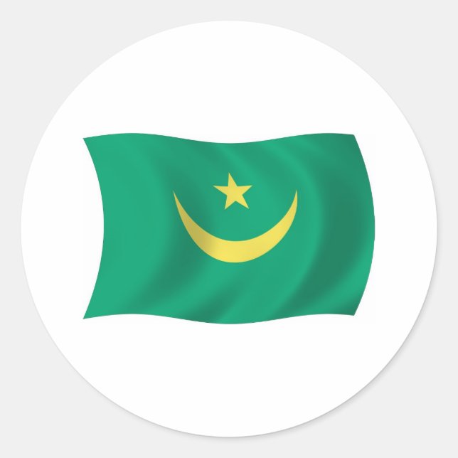 Mauritania Flag Sticker (Front)