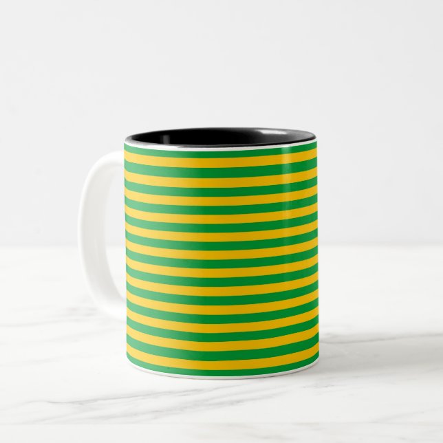 Mauritania flag stripes country flag symbol green  Two-Tone coffee mug (Front Left)