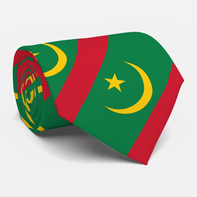 Mauritania Flag Tie (Rolled)