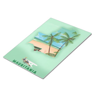 Mauritania illustrated map travel poster notepad