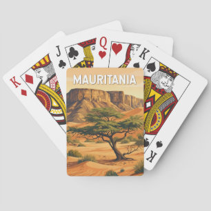 Mauritania Illustration Travel Art Vintage Playing Cards